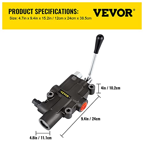 VEVOR Hydraulic Directional Control Valve, 1 Spool Hydraulic Spool Valve, 21 GPM Hydraulic Loader Valve, 4300 PSI Directional Control Valve, Hydraulic Valves And Controls For Tractors Loaders Tanks by VEVOR - Image 7