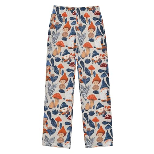 Gnomes and Mushrooms Leaves Boys Pants for Kids Jogger Pants with Pockets S