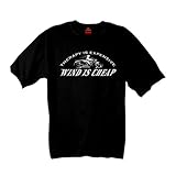 Hot Leathers Wind Is Cheap Short Sleeve Tee (Black, XX-Large)