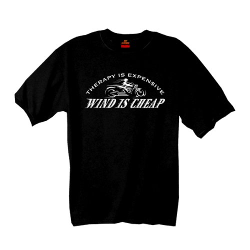 Hot Leathers Wind Is Cheap Short Sleeve Tee (Black, XX-Large)