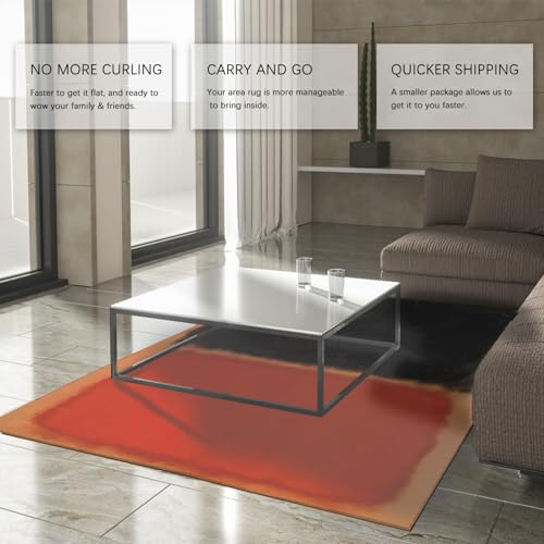 Tapis rouge et noir Mark Rothko salon lavable 150x210 cm moderne