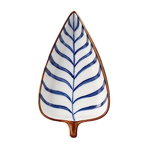 FUNOMOCYA Leaf Shape Snack Dish Stylish Mini Appetizer Plates for Seasoning and Sauces Creative Dinnerware for Home Restaurant and Parties for Desserts and Side