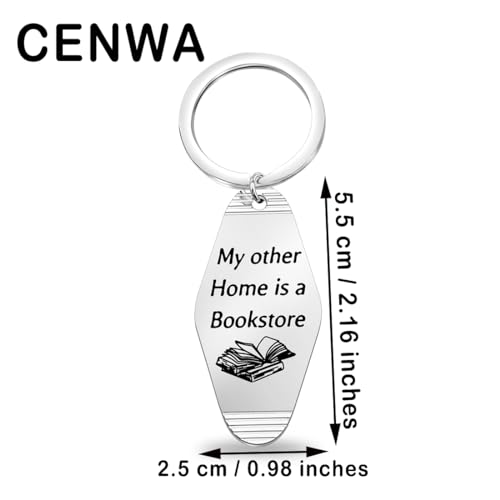 CENWA Bookish Book Lover Motel Keychain My Other Home Is A Bookstore Funny Gifts for Her Car Accessories2