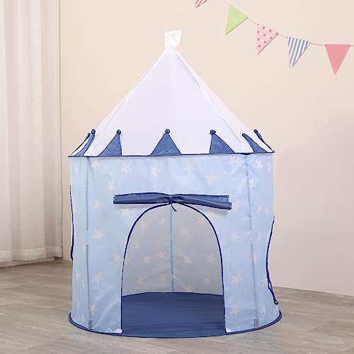 LimitlessFunN 4pc Kids Pop Up Play Tent, Crawl Tunnel, Ball Pit | Includes Star Lights & Carrying Case |, Children Indoor Castle Playhouse for Boys & Girls, Toddlers, 47\" D x 126\" W x 53\" H