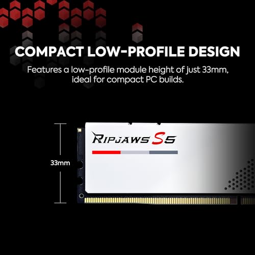 Image of G.SKILL Ripjaws S5 Series DDR5 RAM (Intel XMP 3.0) 32GB (2x16GB) 6000MT /s CL30-40-40-96 1.35V Desktop Computer Memory U-DIMM - Matte White (F5-6000J3040F16GA2-RS5W)