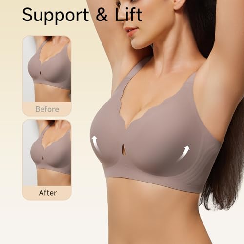 Women No Underwire Wave Bras Seamless Full Coverage Push Up Wireless Bra Supportive Bralettes Comfortable Lift Everyday Bras3