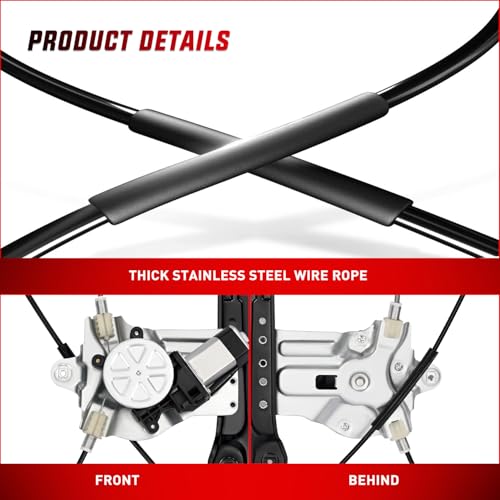 Image of Nilight 751-740 Power Window Regulator with Motor for Front Passenger Side Compatible with Chevy Cruze 2012 2013 2014 2015 2016 Chevy Cruze Limited Front Right Side,2pins