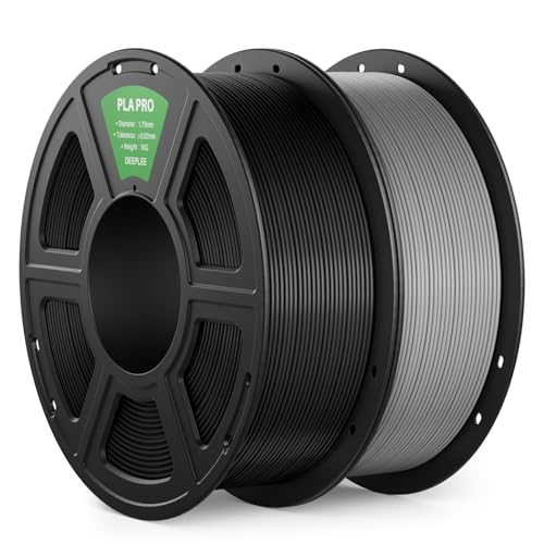 Image of PLA PRO Filament 1.75mm, Stronger Toughness 3D Printer Filament 2KG, PLA Filament Dimensional Accuracy + /- 0.02 mm, Neatly Wound, Fits Most FDM 3D Printer, Black and Grey