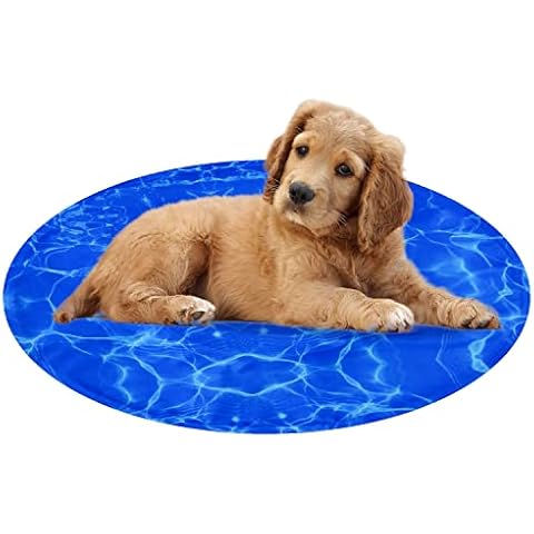 furrybaby Dog Cooling Mat, Pet Bed Dog Mat Self-Cooling Pad Cool Gel Bed Large Dog Cooling Pads Mats, No Need to Refrigerate or Freeze, Apply Indoors Outdoors Car (Ripples Pad Circle M 47cm) Cover