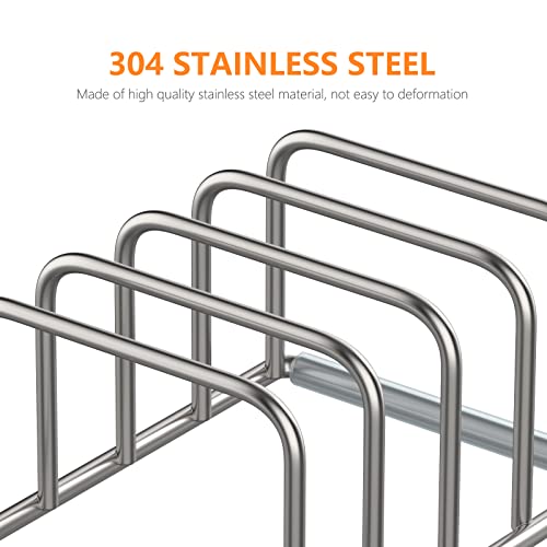 KORRTFID Cutting Board Organizer Stand Holder,304 Stainless Steel Chopping Board Holder,Pot Pan Lid Holder Rack kitchen Shelf Bakeware,Cookie Sheets Organizer (1.0 Inch Width Slots)