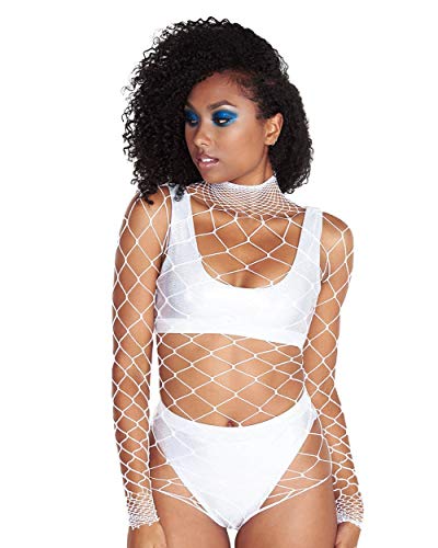 iHeartRaves Fearless Fence Net Bodysuit (White)