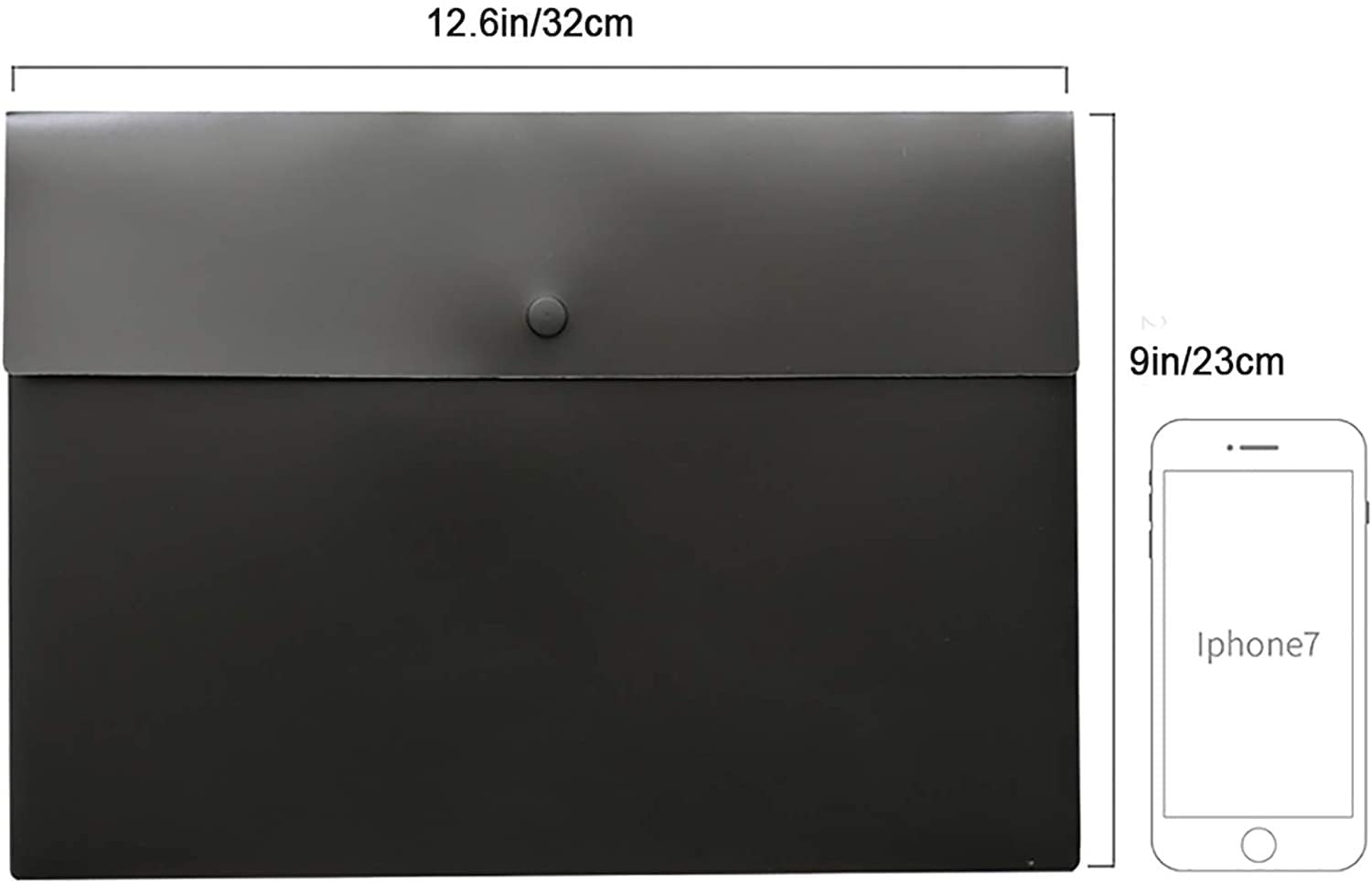 Confezione da 5 Tasche per cartelle Formato A4, Lettera, Buste in plastica, Buste Piatte, Organizer per Documenti, Lettere, con Chiusura con Bottone a Pressione (D)