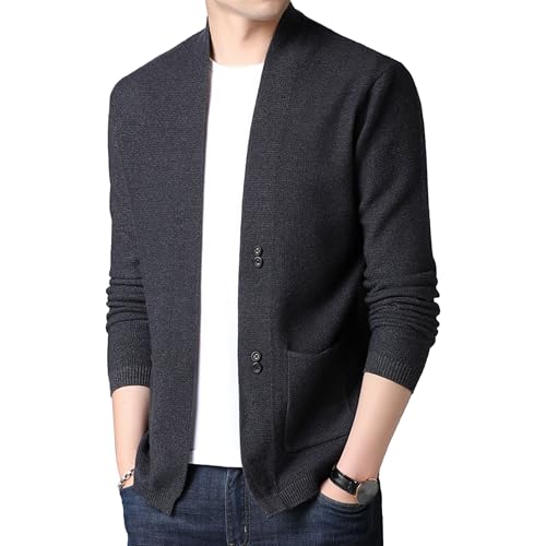 Men's Comfort Knitted Cardigan Solid Sweater Open Front Knitwear Spring Fall Sweater Casual Slim Fit Outdoor Sweaters
