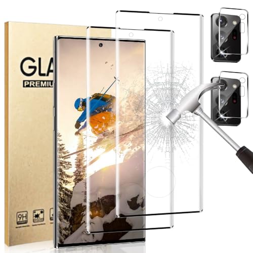 2 Pack Tempered Glass Screen Protector For Galaxy Note 20 Ultra And Lens Protector [2 Pcs], 9H hardness Scratch resistant, Fingerprint Compatible with Galaxy Note 20 Ultra 5G Glass Screen Protector