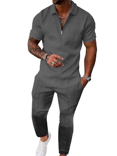 UOUA Men's Sweat Suits Set Tracksuit 2-Piece