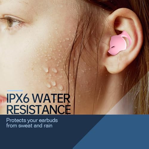 Image of Invisible Sleep Headphones, Sleep Earbuds for Side Sleepers, Mini Noise Blocking Sleep Earphones, Bluetooth 5.3 Stereo in-Ear Wireless Earbuds for Sleeping, Working, Pink