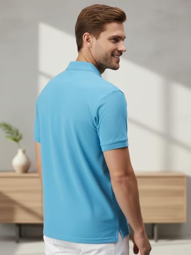 Image of Lux Cozi Men's Cotton Solid Polo Tshirt | Collar Tshirts | Half Sleeves | Stylish & Premium All Day Wear | Pack of 1