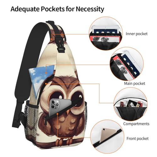 Bolso bandolera con diseño de búho para hombre y mujer miniatura 5
