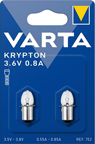 VARTA 752 Ampoule Krypton 3.6 V 0,8A Blanc - Lot de 2