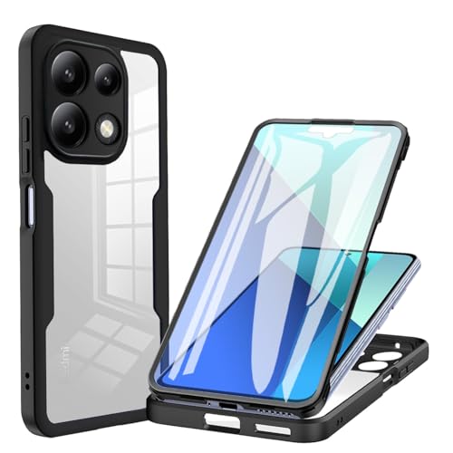 YUECXIN Case for Xiaomi Redmi Note 13 4G, Rugged 360° Full Body Protective Dustproof Shockproof Bumper Case