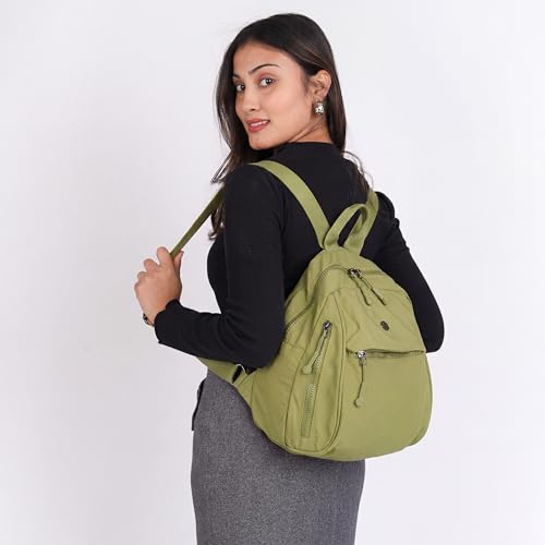 Image of TS WITH TECHSUN Women Mini Backpack | Water-Resistant Compact Bag for Travel, Daily Use & Casual Outings | Fits Only Essentials (L) 26CM X (W) 15CM X (H) 32CM