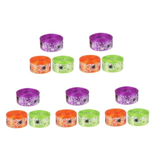Rubans Halloween Healvian orange et vert pour fabriquer des nœuds de cheveux festifs