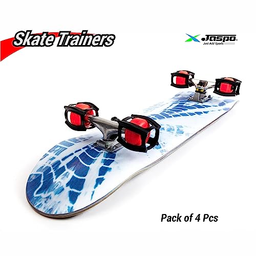 Image of Jaspo Skate Trainers- Wheel stoppers for Roller Skates and Skateboards for Beginners & learners to Learn Tricks-Safe, and Easy- Ollies, Kickflips and More- All Ages- Accessories (Black (Pack of 8))