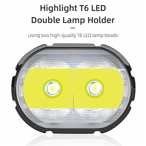 Farol de bicicleta da Hyranect capa de liga de alumínio, recarregável por USB, 1800 lúmens, super br