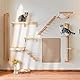 Holz Katzentreppe, Katzenleiter mit Juteseil, Katzentreppe Wand, Katzenbretter für die Wand, Katzen Treppe, Katzentreppe Kletterwand Katze für Katze Klettern Spielen (4 Stufen)