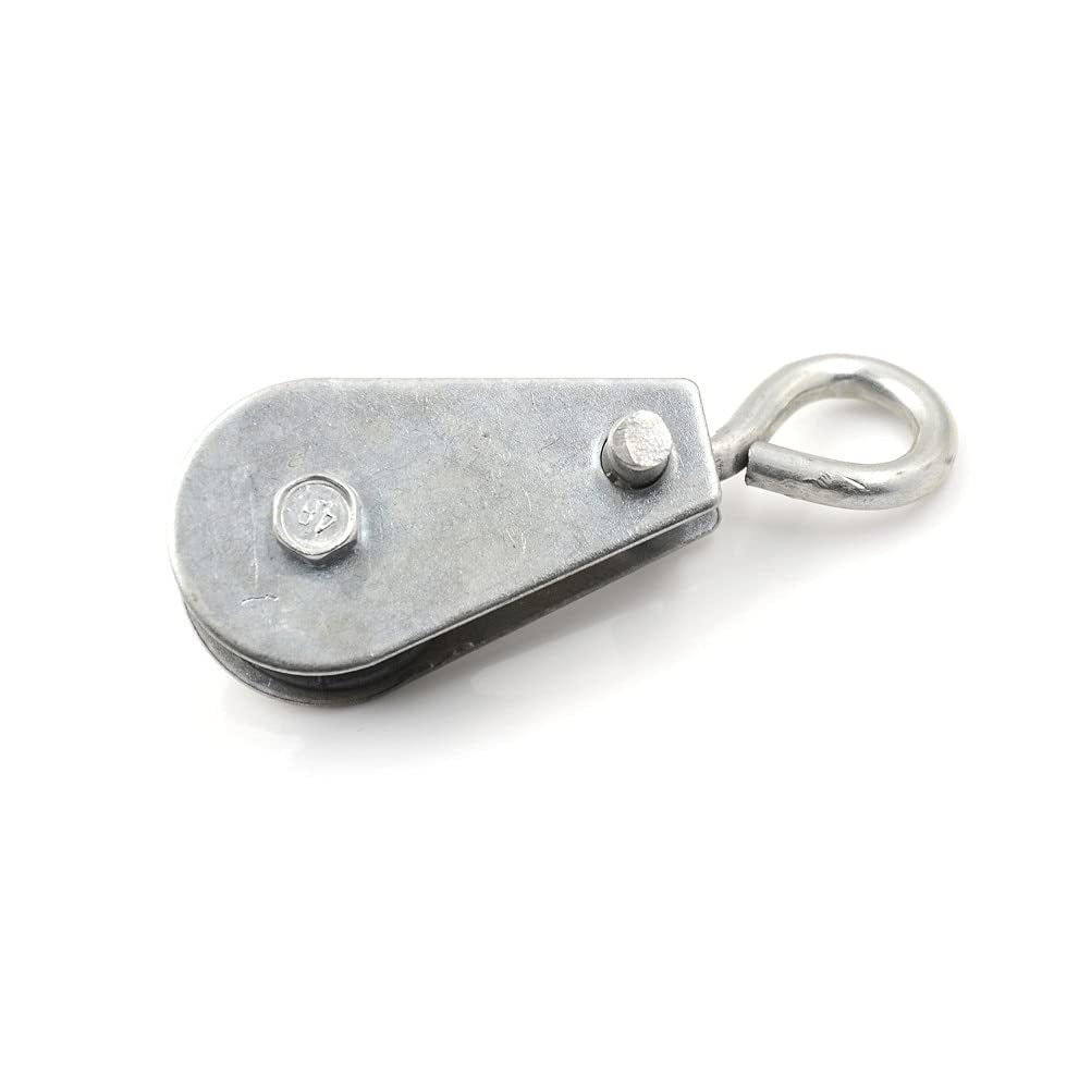 Bloque de polea simple, rodillo de polea, Polea de distribución Polea de cuerda de elevación giratoria única duradera de 0,3"