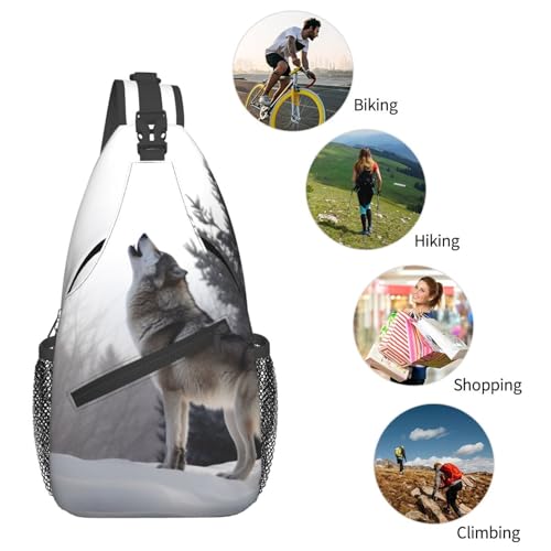 Morrales de senderismo sling crossbody negro unisex miniatura 5