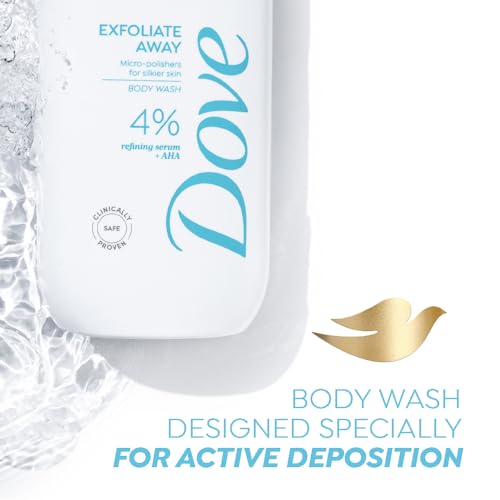 Image of DOVE Exfoliate Away Serum Body Wash, 300 ml, for Refined and Silky Skin, with 4% Refining Serum + AHA, Dermatologist Co-Created, Paraben & SLS Free