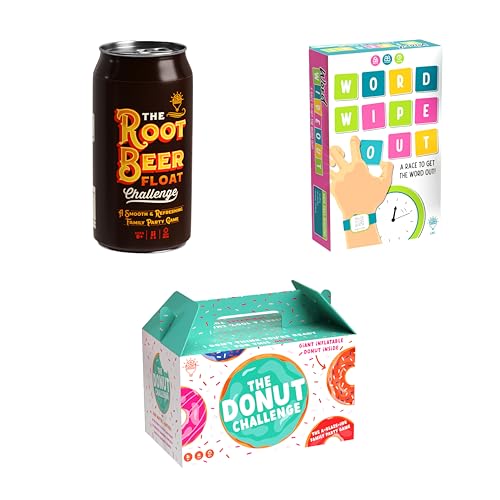 Gray Matters Games Family Game Night Bundle: Word Wipeout, Root Beer Float Challenge & The Donut Challenge