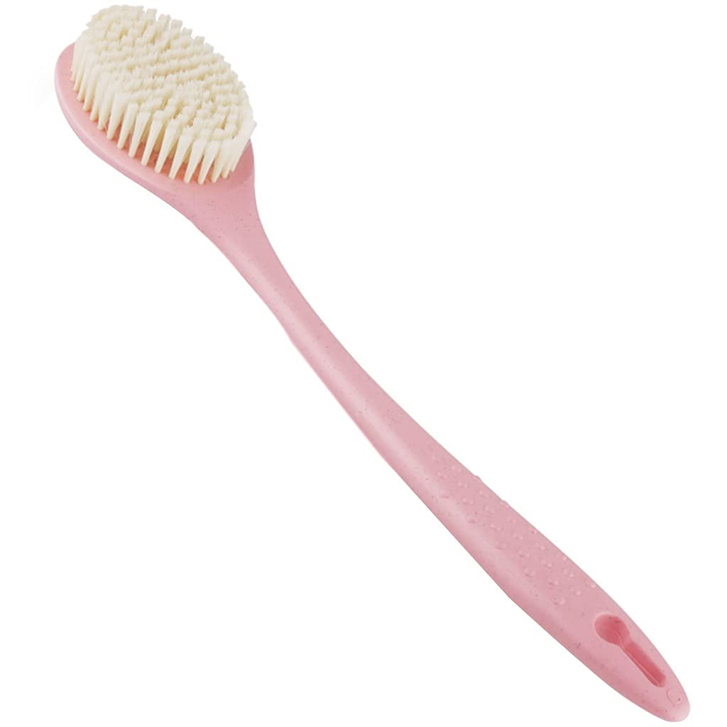Cepillo para el Cuerpo Exfoliante Cepillo Multifuncional para la Piel con cerdas Suaves de Nailon, Mango Antideslizante de Punto Convexo de Trigo Respetuoso con el Medio Ambiente (Color : A