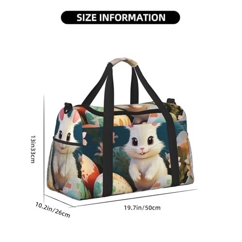 Travel Duffel Bag Lightweight Waterproof Carry On Tote Bag Foldable Weekender Overnight Bags Cute Easter Bunny Sport Gym Bag For Women Men2