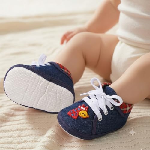 Image of Butterthief Unisex Baby Prewalking Shoes for Newborn Boys & Girls | Soft Sole Infant Bootie with Anti-Slip Bottom | Lightweight Cotton Footwear Early Walker Shoes (3-6 Months, 11 CM)