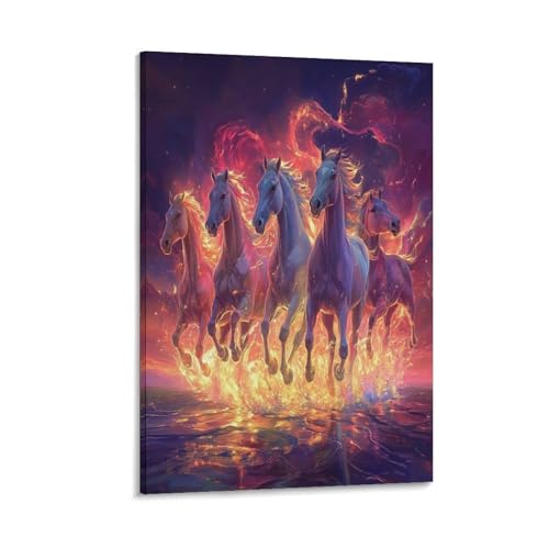 Impression toile cheval pour sublimer un mur vide de salon avec style et élégance