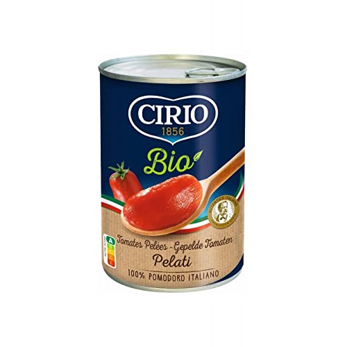 Tomates Pelées Bio 400G - Les délicieuses pépites de CIRIO pour vos conserves maison - Lot De 4
