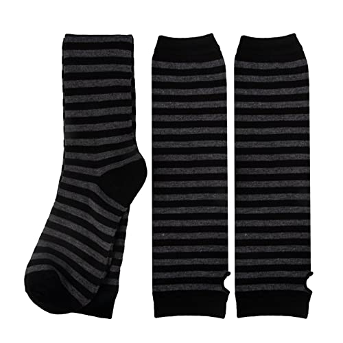 Image of Over Knee Rainbow Thigh High Socks Cosplay Accessories for Women Fashion Wild Long Striped Leg warmers
