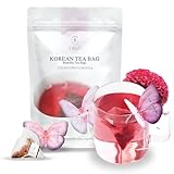 KKOKDAM Cockscomb Butterfly Tea Bags – 10 Fancy Decaf Loose Leaf Tea for Iced or Hot Drinks – Elegant Korean Gifts for Women - Perfect as Womens Tea Gift Set