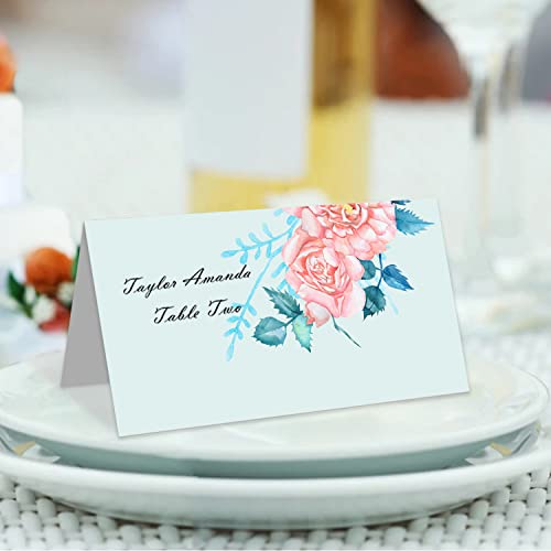 Place Cards for Table Setting, 120 Pack Table Name Tent Cards, Fl...