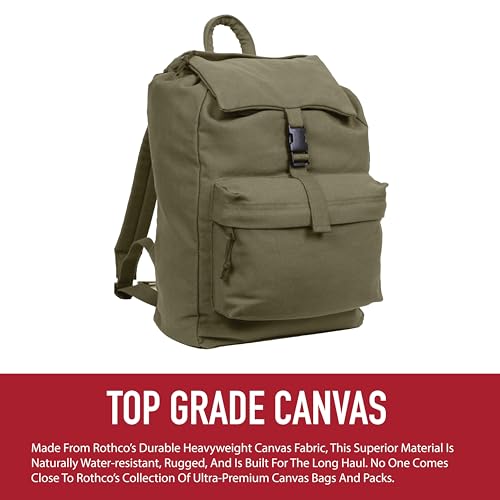 Rothco Canvas Daypack – Heavy-Duty Cotton Canvas Backpack for Hiking, Camping, Traveling, and Daily Use – 34L Capacity, Navy Blue3