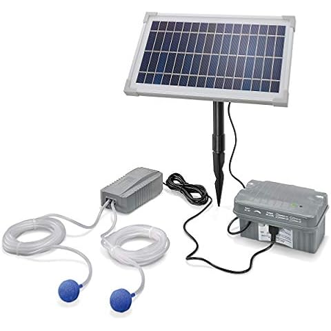 Solar Teichbelüfter Professional mit Akkuspeicher - 8W Solarmodul 200 l/h Luft - extragroßes Solarmodul plus Akku - Gartenteich Belüftung Sauerstoffpumpe Teich Luftpumpe Teichpumpe esotec pro 101846 Cover