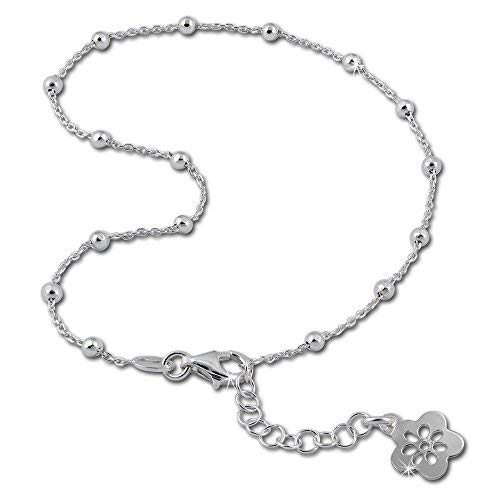 SilberDream SDF2156 - Cavigliera con fiore, in