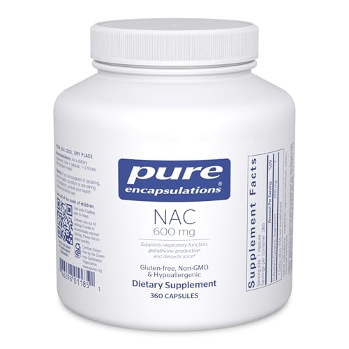 Image of Pure Encapsulations NAC 600 mg, 360 Capsules | N-Acetyl Cysteine NAC Supplement for Lung Health and Immune Support*, Liver Support and Antioxidants*