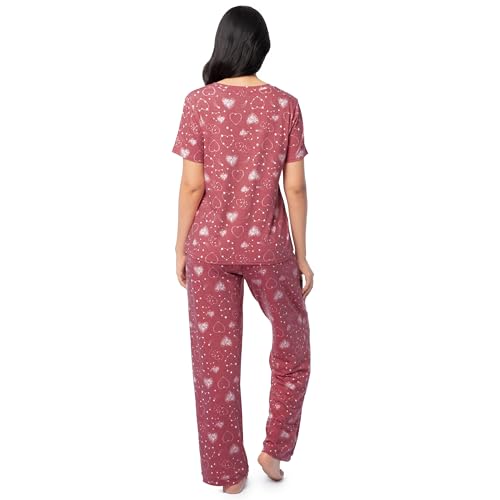 Image of Fruit of the Loom womens Short Sleeve Tee and Pant 2 Piece Sleep Set