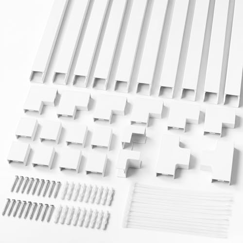 Flow fire 30x15mm White Cable Trunking, 4M Self Adhesive Cable Co...