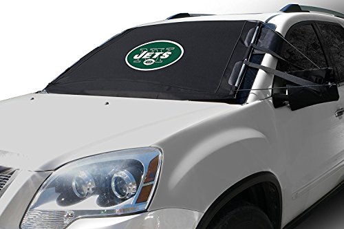 NFL Frost Guard Windshield Cover for Ice and Snow, New York Jets | Standard Size Car Windshield Frost Cover with Side Mirror Covers | Fits Most Cars, Sedans, Small Trucks, SUVs â€“ 60 x 40 Inches
