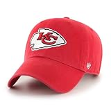 47 NFL Unisex Adult Clean Up Primary Logo Adjustable Hat Cap One Size (US, Alpha, One Size, Kansas City Chiefs - Red, Kansas City Chiefs)