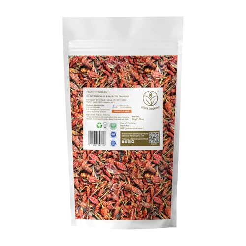 Image of Shiva Organic Bird Eye Chilli - 50 g | Thai Chilli - Hottest Tiny Seeds | North East Spices